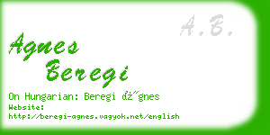 agnes beregi business card